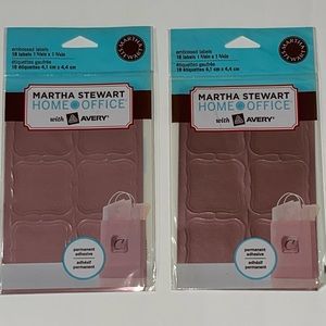Set of 2 Martha Stewart Home Office Avery Embossed Pink Metallic Labels